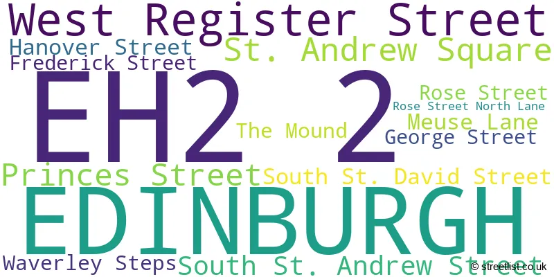 A word cloud for the EH2 2 postcode